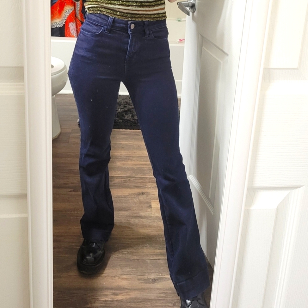 J Brand Blue Flare Wide Leg Jeans